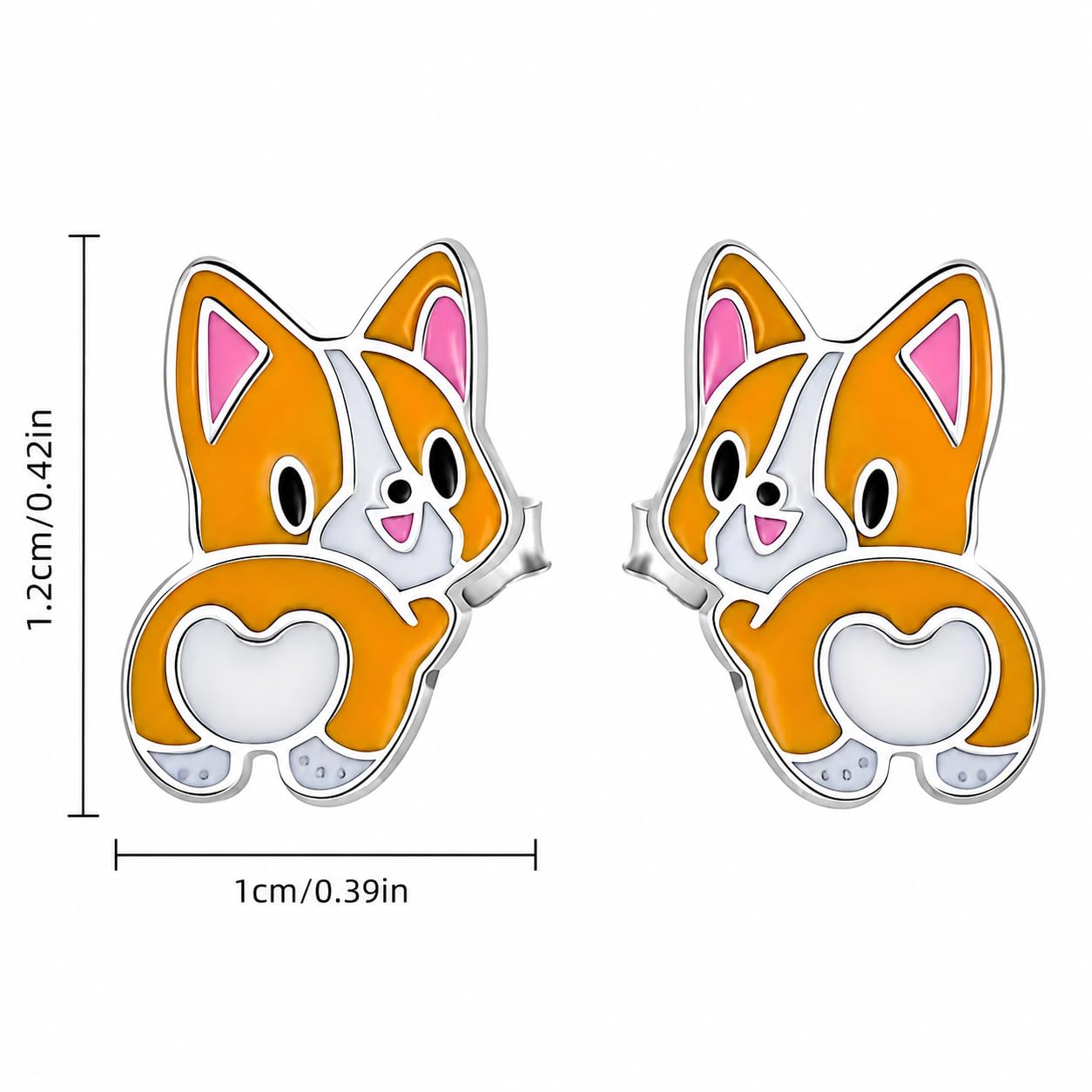 Dog Lovers' Earrings, Different Dog Breed Stud Earrings with Crystals, Rose Gold and Silver Tone - Party, Birthday, or Christmas Gift