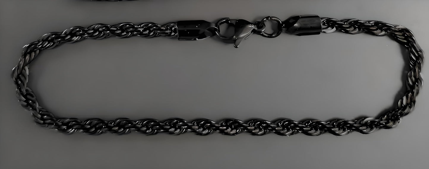 3PCS Stainless Steel Bracelets for Men Gold, Silver, Black Bracelet Twisted Cable Mens Luxury Jewelry Bracelets Gifts
