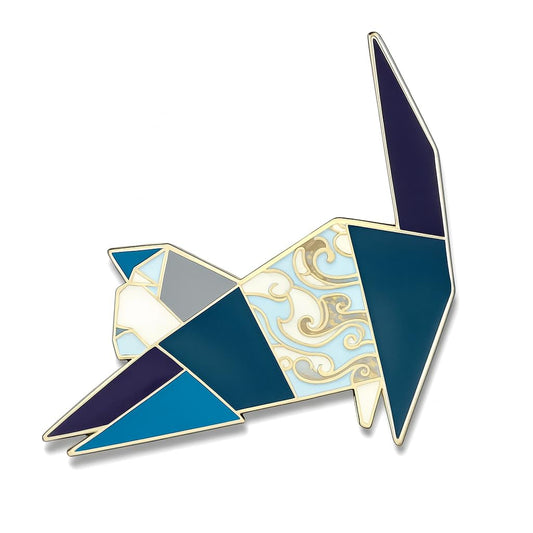 Dog Breed Pins - Geometric Australian Shepherd, Cat, Husky, Bernese Mountain, Enamel Pin, Modern Art Design, White and Purple - Badge for Men (Cat)