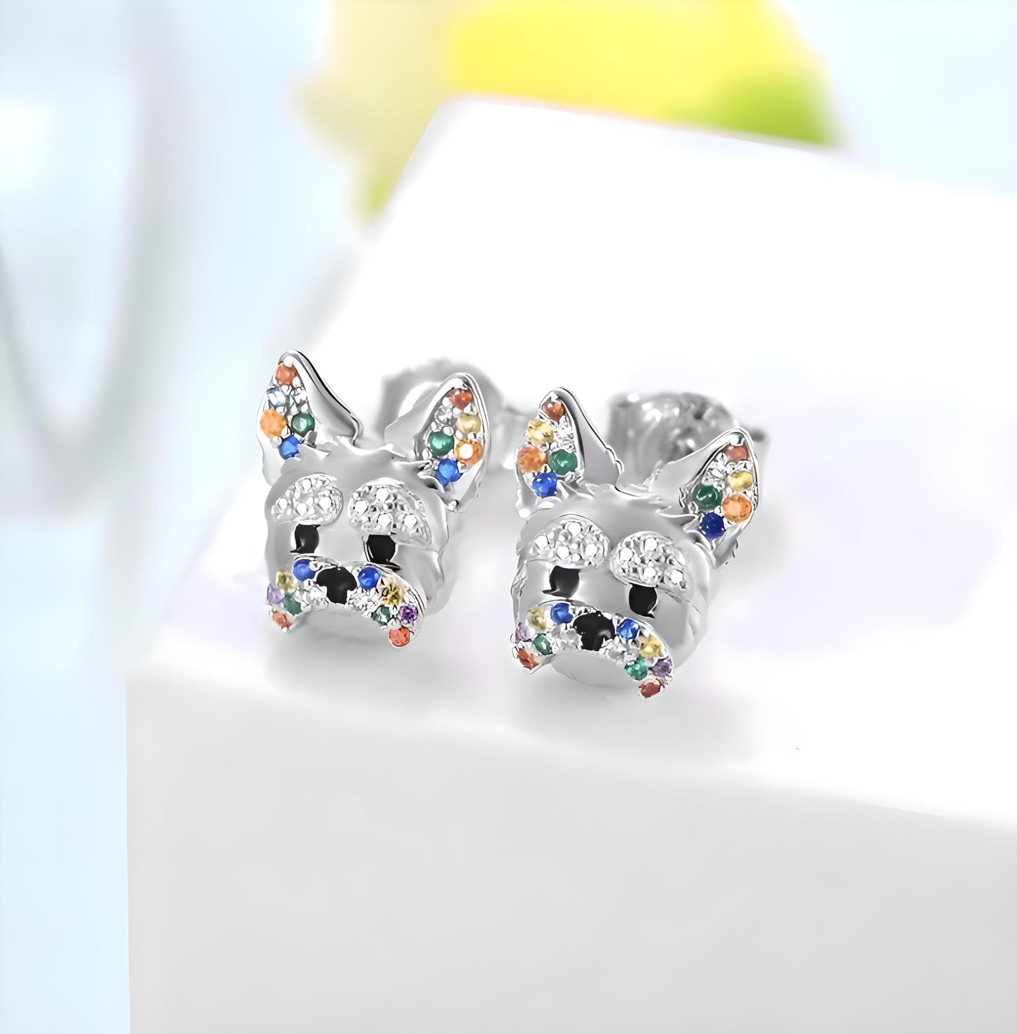 Dog Lovers' Earrings, Different Dog Breed Stud Earrings with Crystals, Rose Gold and Silver Tone - Party, Birthday, or Christmas Gift