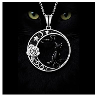 SUPAC Cute Cat Heart Necklace, With Black Kitten Sitting Together - Charming Heart Necklace in Rose Gold - Stylish Versatile Gift for Women & Party Accessory!