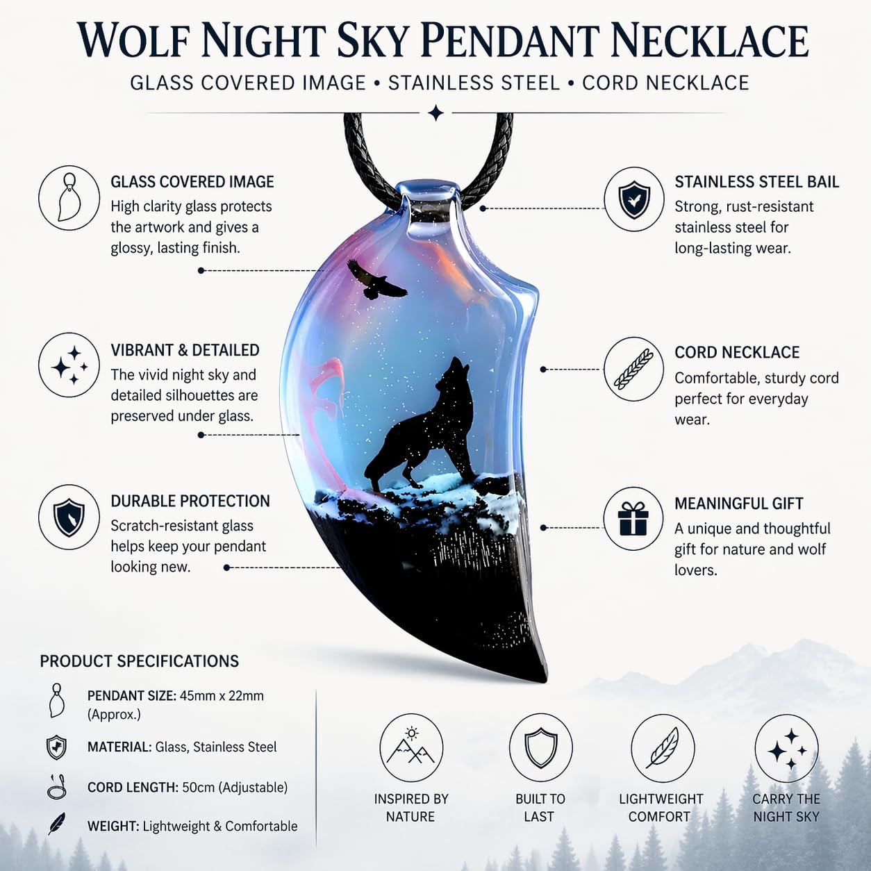 SUPAC Bald Eagle Triangle Pendant Necklace - Fashion-Forward Hip Hop Style - Durable & Bold Accessories for Men - Gift Idea for Every Occasion