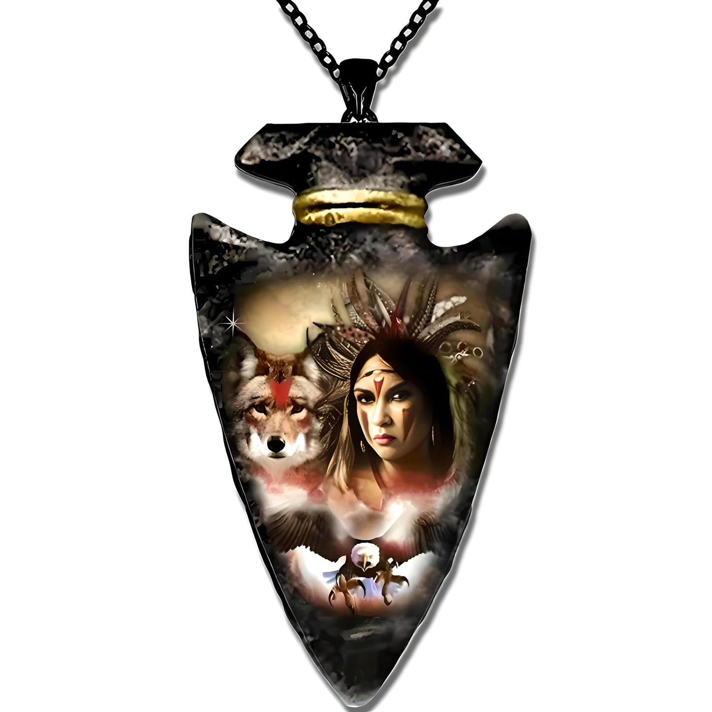 SUPAC Bald Eagle Triangle Pendant Necklace - Fashion-Forward Hip Hop Style - Durable & Bold Accessories for Men - Gift Idea for Every Occasion