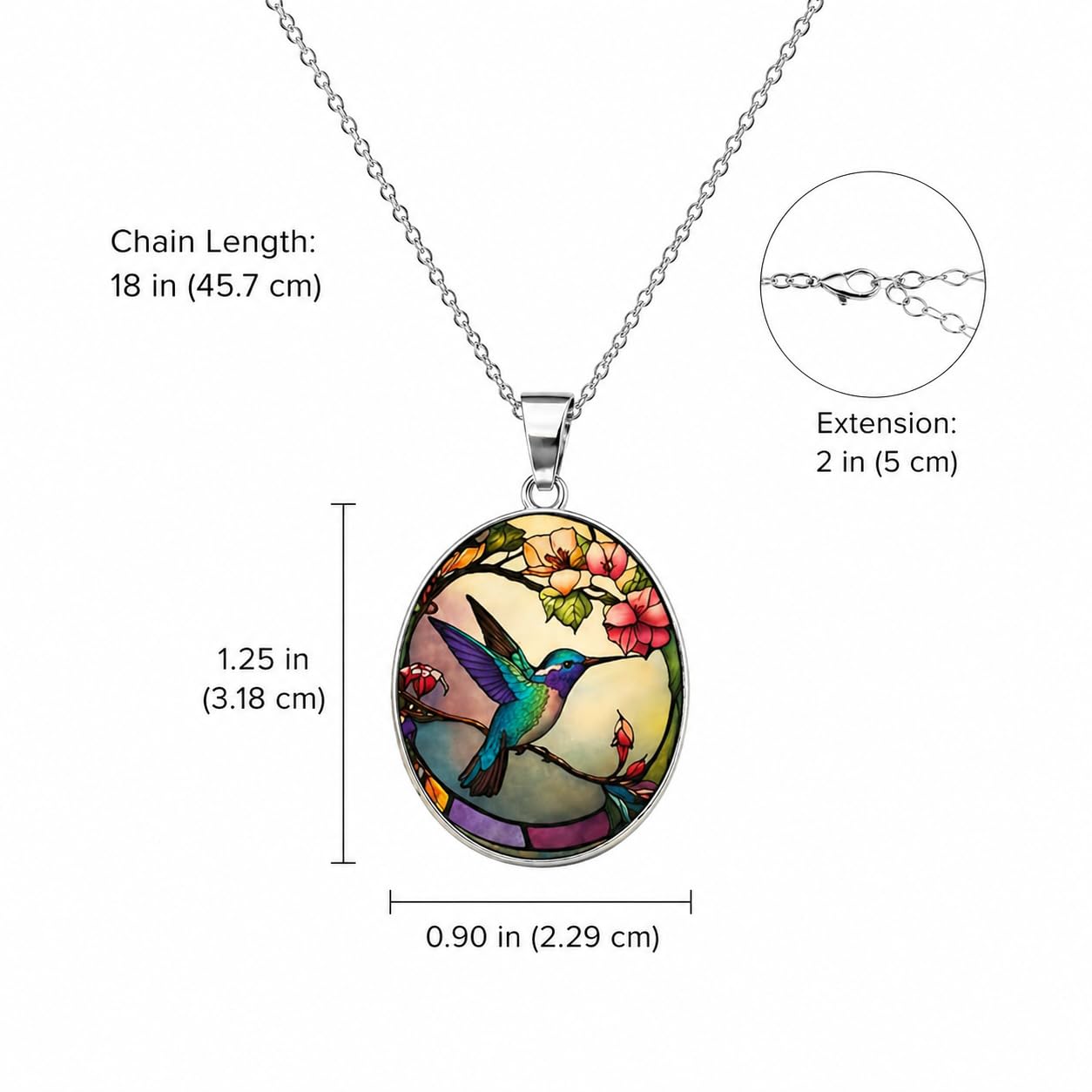 SUPAC Stunning Hummingbird Pendant Necklace - Two Humming Birds Searching for Flower - Fashionable Alloy Jewelry with Delicate Details - Birthday, Party, Gift Idea for Her