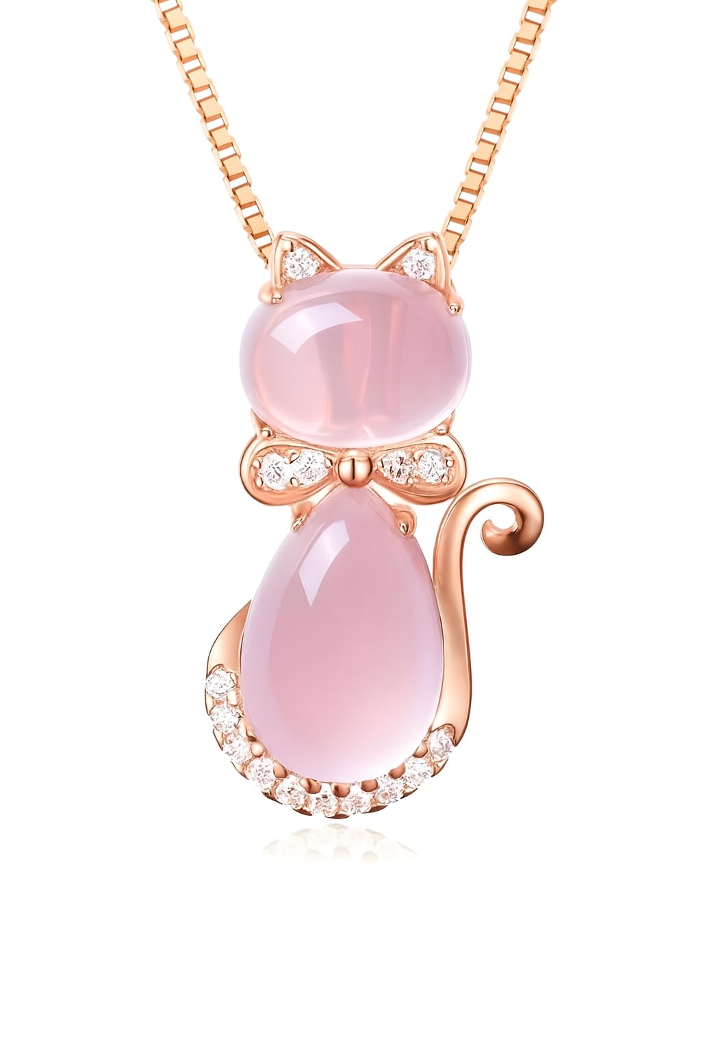 SUPAC Pink Shiny Cat Pendant Necklace Jewlery, Gift for Women or Men, Birthday, Christmas or Party Gift - Delicate Exquisite Collar Charm