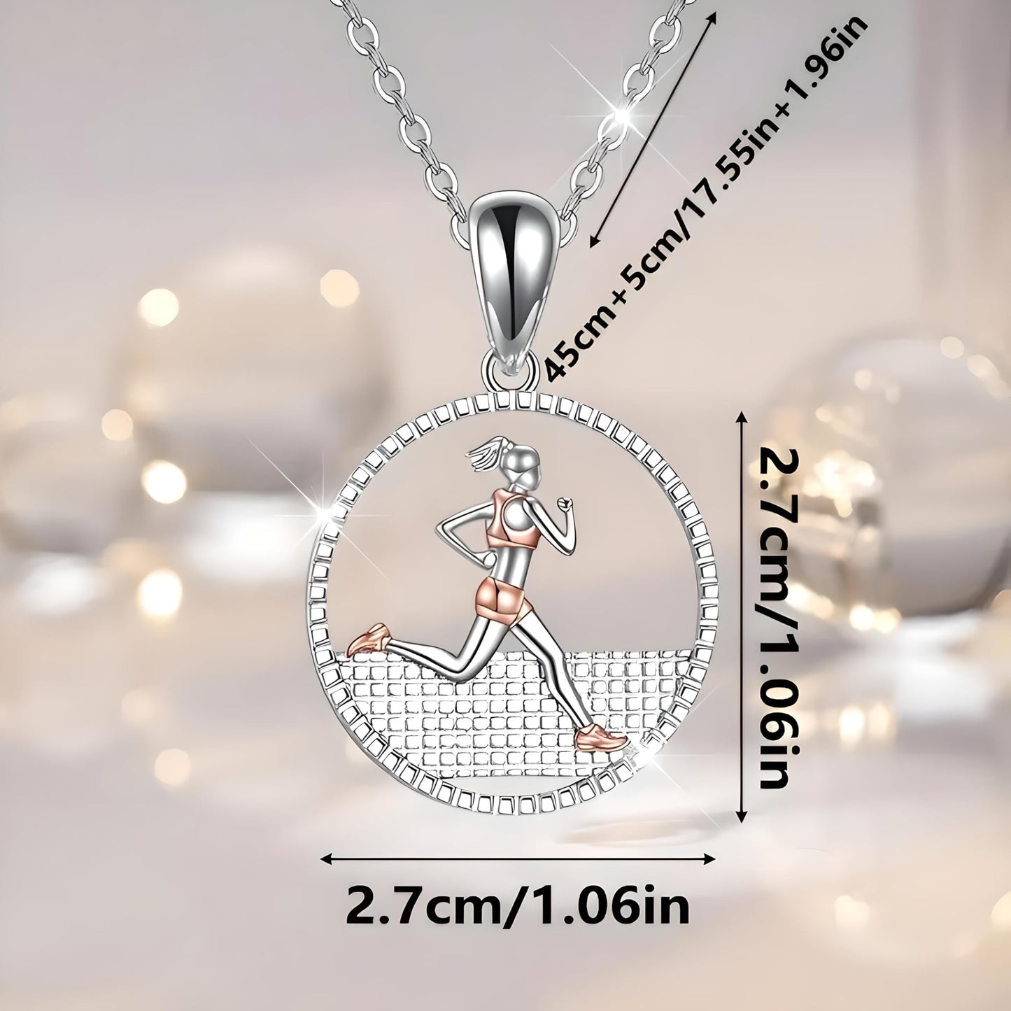Sports Heart Necklace, 9 Different Sport Options: Basketball, Jumping Cheerleader, Gymnast, Softball, Volleyball, Ballet Ballerina, Runner, Sports Accessories Birthday Gift- Simulated Rainbow Diamonds, Christmas, Birthday or Party Gift
