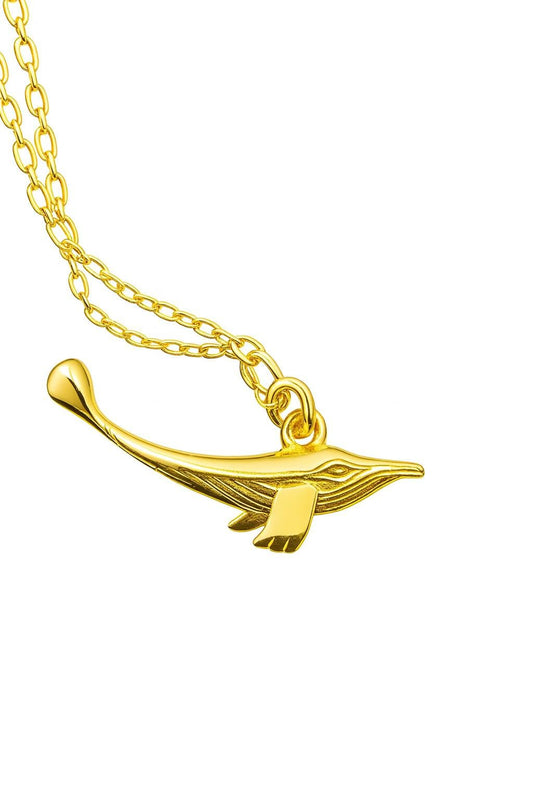 Stainless Steel Whale Pendant Necklace, Gold and Silver Tone, Ocean Theme - Whale Necklace Gift