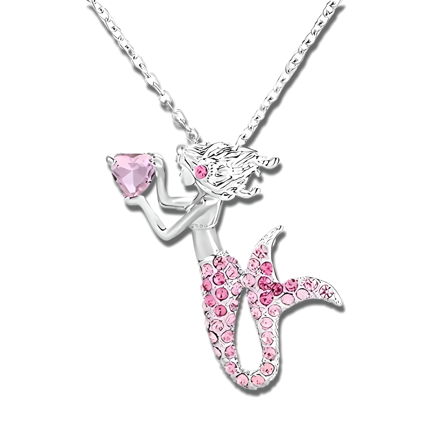 SUPAC Charming 1pc Mermaid Cartoon Necklace for Women – Whimsical Under-the-Sea Design, Christmas, Birthday, or Party Gift for Mermaid Lovers! (Blue, Pink, and Purple Colors!)