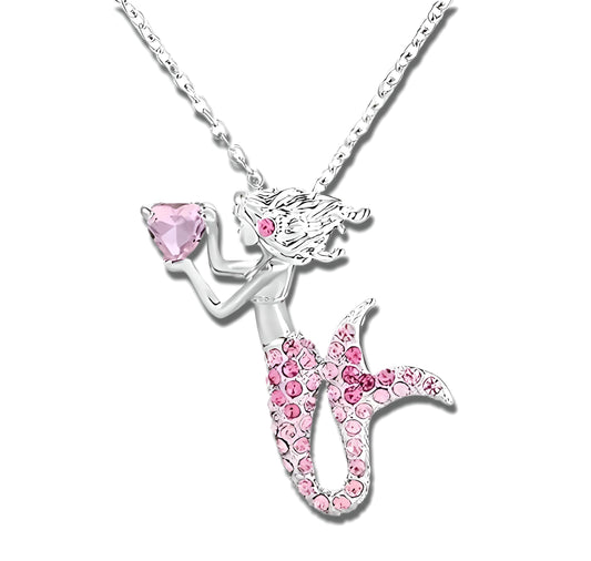 SUPAC Charming 1pc Mermaid Cartoon Necklace for Women – Whimsical Under-the-Sea Design, Christmas, Birthday, or Party Gift for Mermaid Lovers! (Blue, Pink, and Purple Colors!)