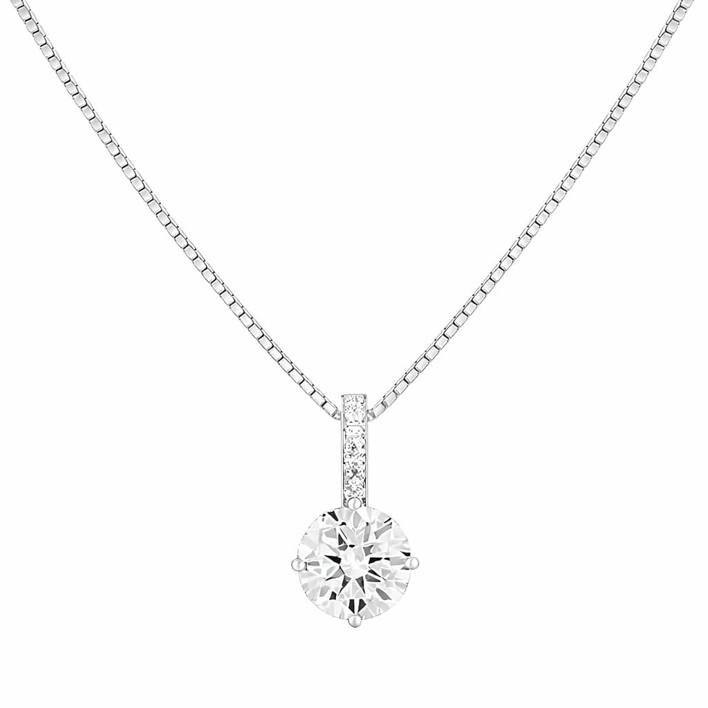 Sparkling Shiny Simulated Diamond Necklace for Women, Featuring Zircon Water Drop Pendant Clavicle Chain – Dazzling Elegant Gift - Wedding Party Jewelry to Illuminate Every Moment! - Christmas or Birthday Gift