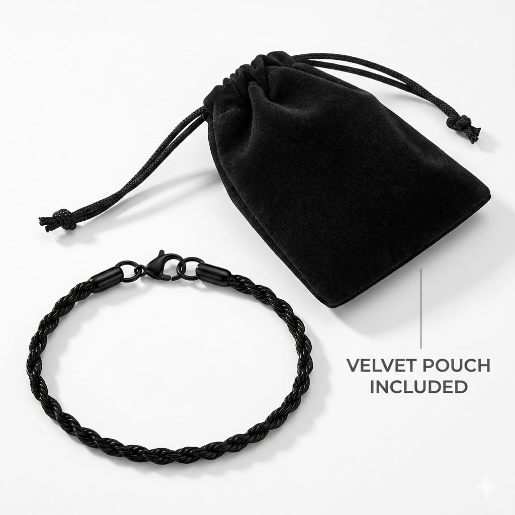 3PCS Stainless Steel Bracelets for Men Gold, Silver, Black Bracelet Twisted Cable Mens Luxury Jewelry Bracelets Gifts