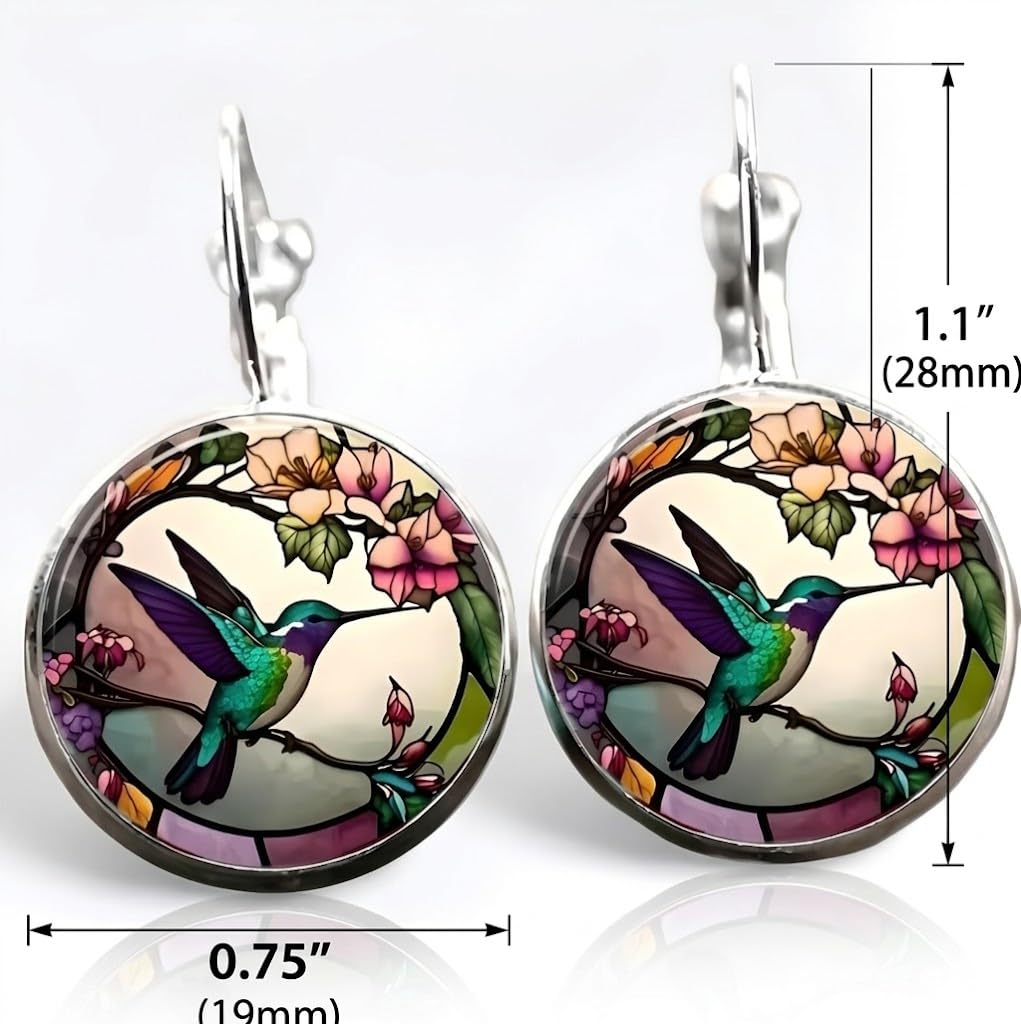 SUPAC Stunning Hummingbird Pendant Necklace - Two Humming Birds Searching for Flower - Fashionable Alloy Jewelry with Delicate Details - Birthday, Party, Gift Idea for Her