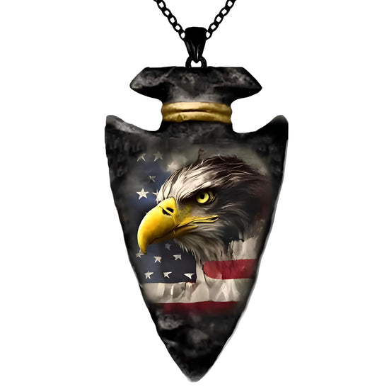 SUPAC Bald Eagle Triangle Pendant Necklace - Fashion-Forward Hip Hop Style - Durable & Bold Accessories for Men - Gift Idea for Every Occasion