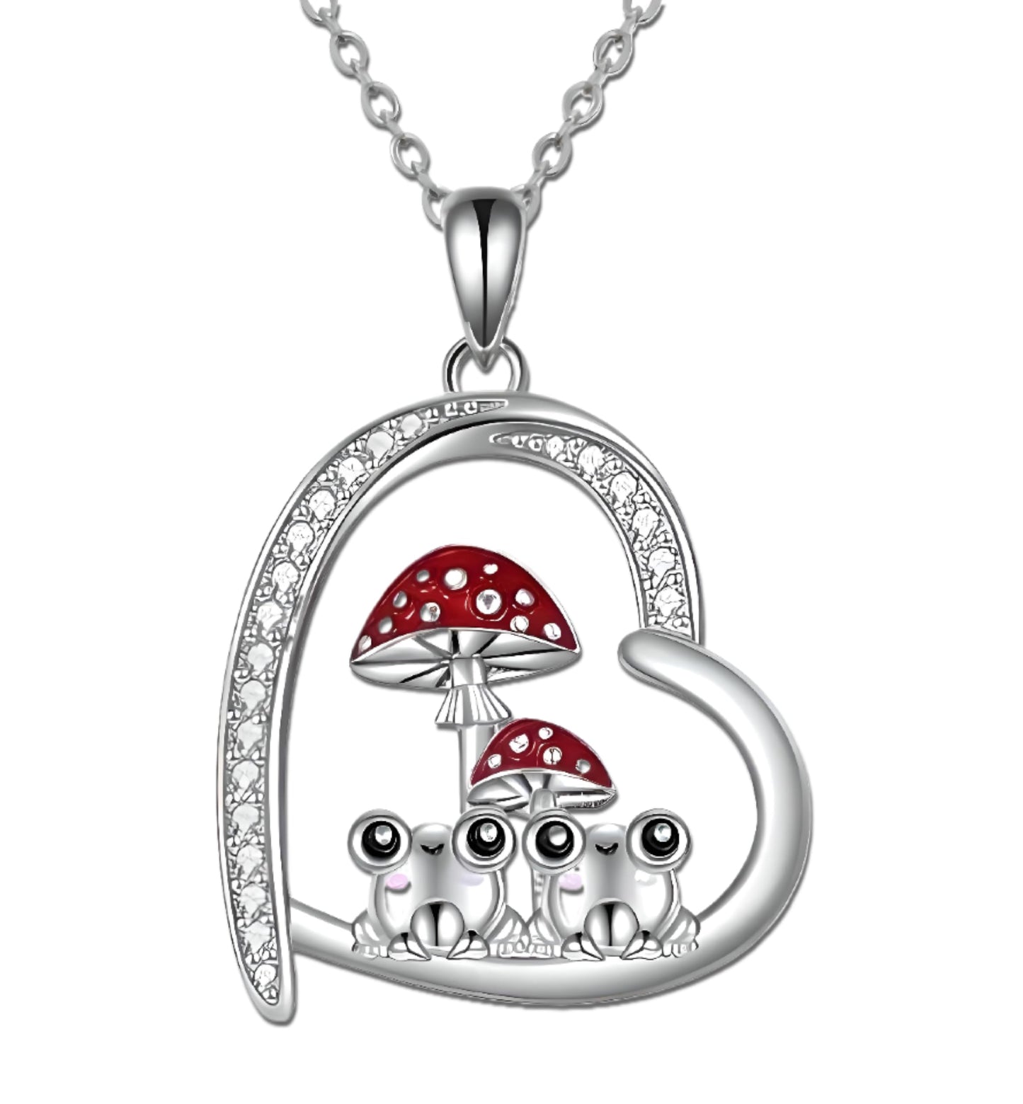 SUPAC Almost a Wonderland Mushroom and Toads Pendant Necklace, Gift for Birthday, Christmas - 3 Mushroom Variations