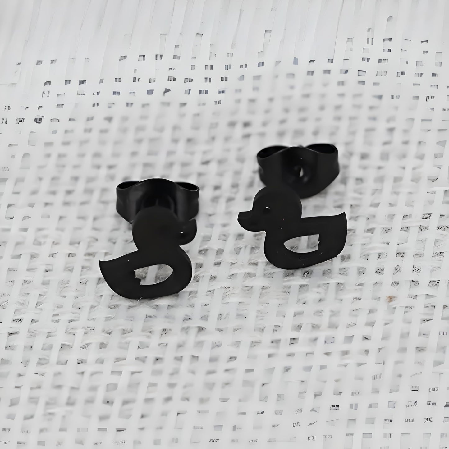 Cute Duck Stud Earrings, Gold Plated, Small Size - Gold, Silver, Black Options - Gift For Duck Lovers'