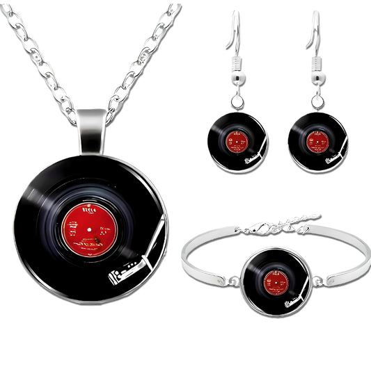 SUPAC Unique Music Record Pendant Necklace - Avant-Garde Fashion Accessory, Eye-Catching Design for Men and Women - Birthday, Christmas Gift or Personalized Jewelry