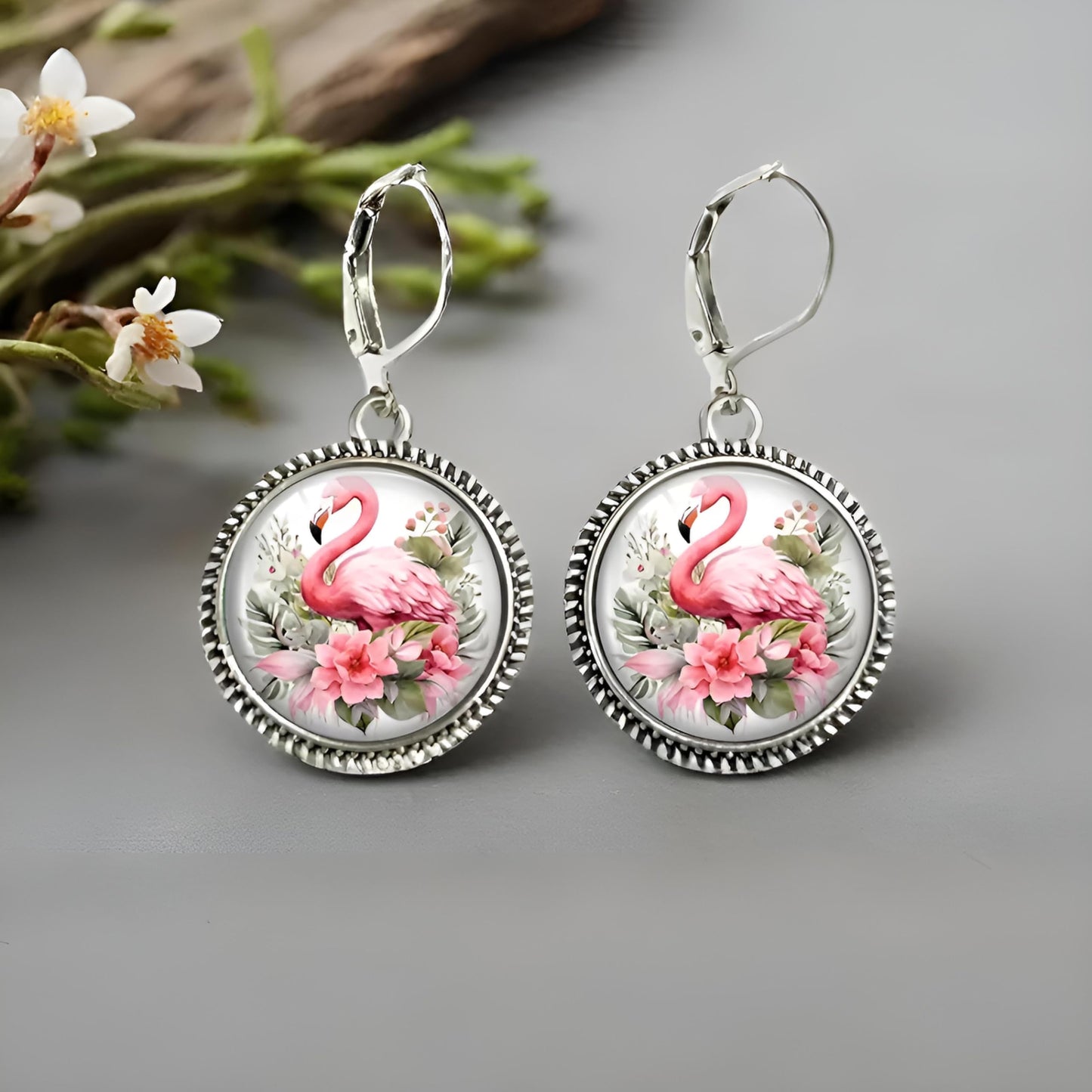 Flamingo Jewelry Earrings - Stainless Steel Pink Earrings, Flamingo Jewelry Gift