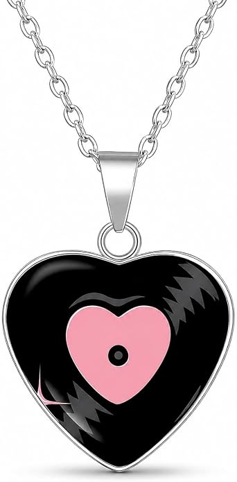 SUPAC Music Record Pendant Necklace - Avant-Garde Statement Jewelry Gift