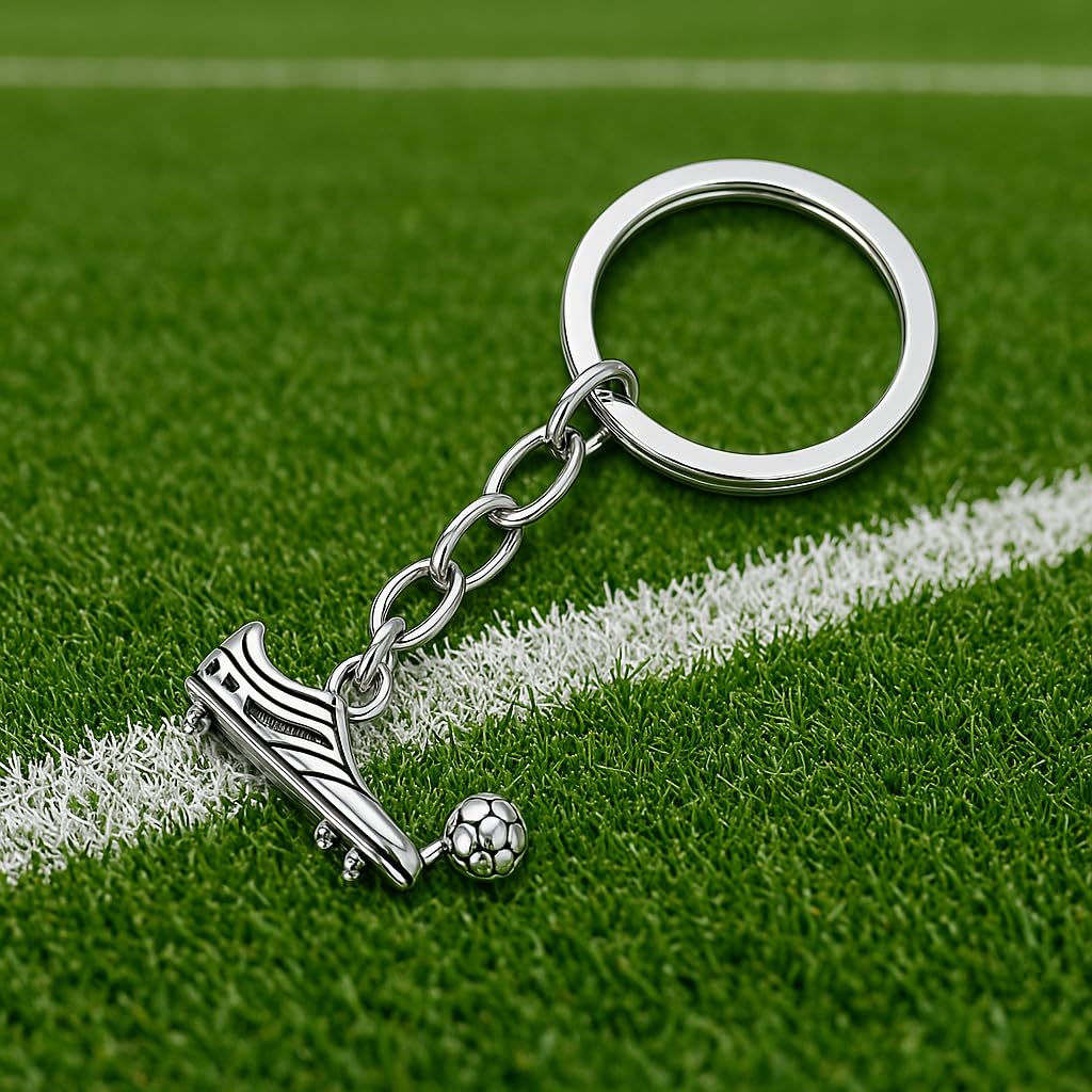Soccer Cleats and Ball Silver or Gold Necklace – Show Your Love for the Beautiful Game!", - Score Style Points On and Off the Field! Stainless Steel Soccer Fan Pendant - Hip-Hop Street Style Necklace, Durable & Fashion-Forward SUPAC
