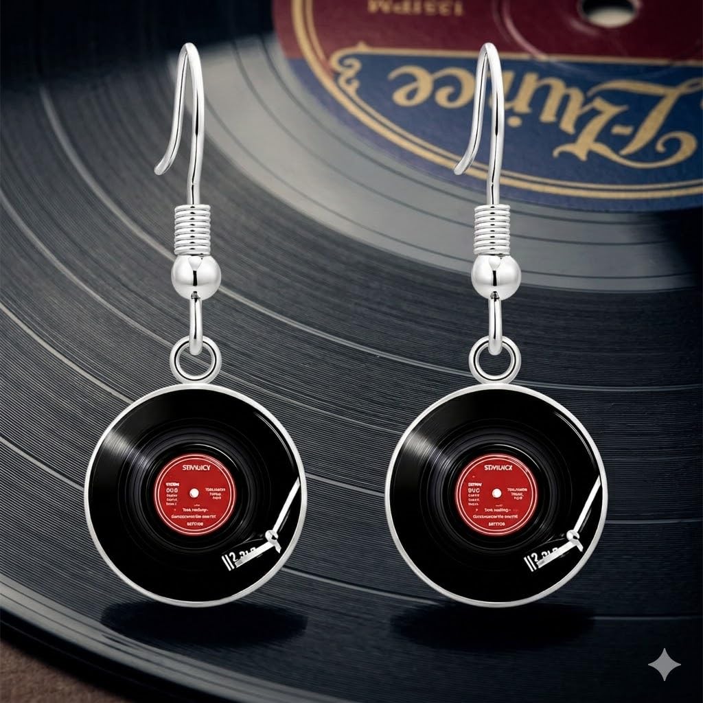 SUPAC Unique Music Record Pendant Necklace - Avant-Garde Fashion Accessory, Eye-Catching Design for Men and Women - Birthday, Christmas Gift or Personalized Jewelry