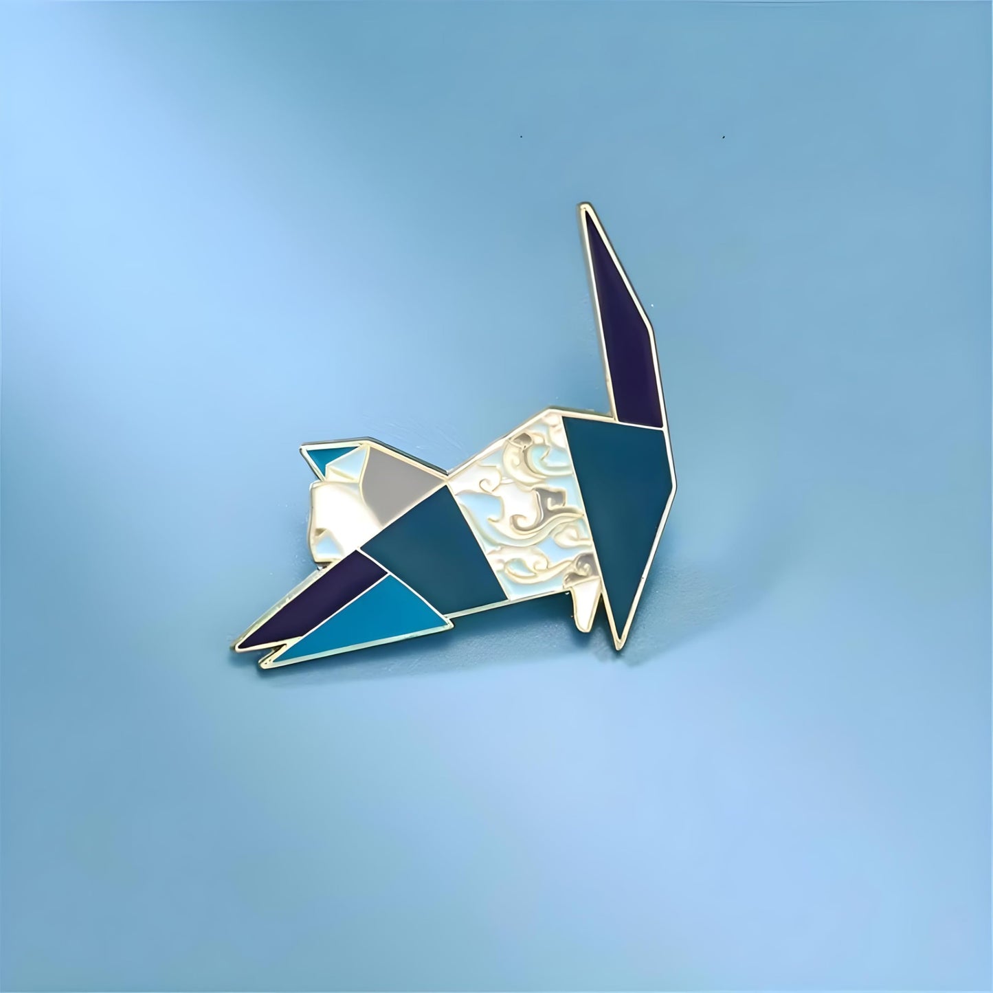 Dog Breed Pins - Geometric Australian Shepherd, Cat, Husky, Bernese Mountain, Enamel Pin, Modern Art Design, White and Purple - Badge for Men (Cat)
