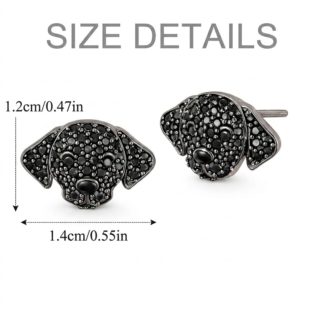 Dog Lovers' Earrings, Different Dog Breed Stud Earrings with Crystals, Rose Gold and Silver Tone - Party, Birthday, or Christmas Gift