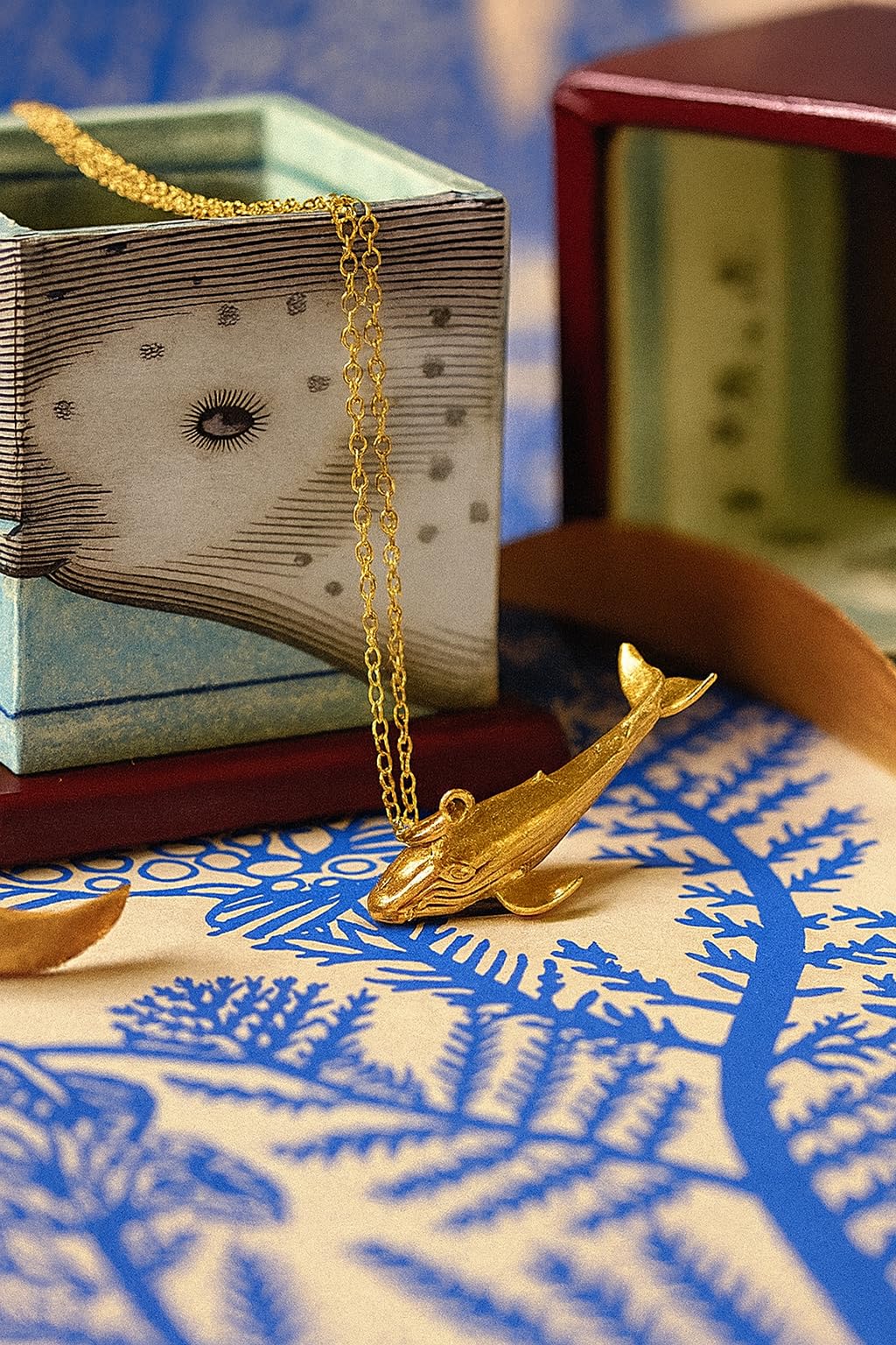 Stainless Steel Whale Pendant Necklace, Gold and Silver Tone, Ocean Theme - Whale Necklace Gift