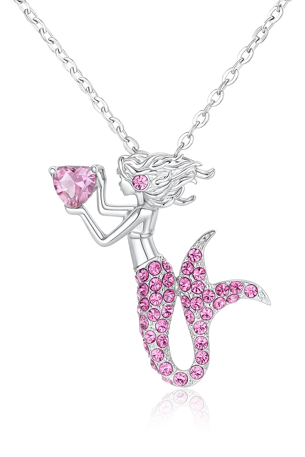 SUPAC Charming 1pc Mermaid Cartoon Necklace for Women – Whimsical Under-the-Sea Design, Christmas, Birthday, or Party Gift for Mermaid Lovers! (Blue, Pink, and Purple Colors!)