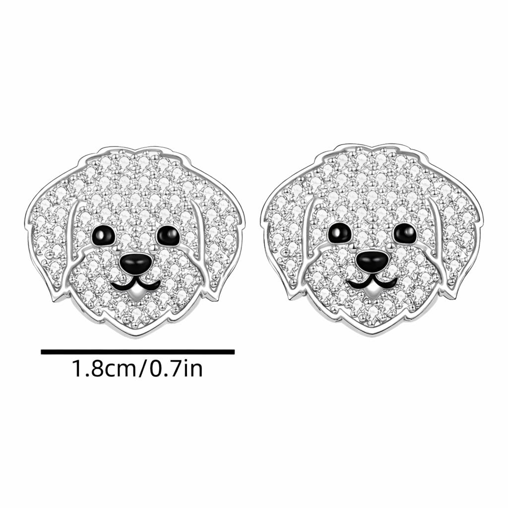 Dog Lovers' Earrings, Different Dog Breed Stud Earrings with Crystals, Rose Gold and Silver Tone - Party, Birthday, or Christmas Gift