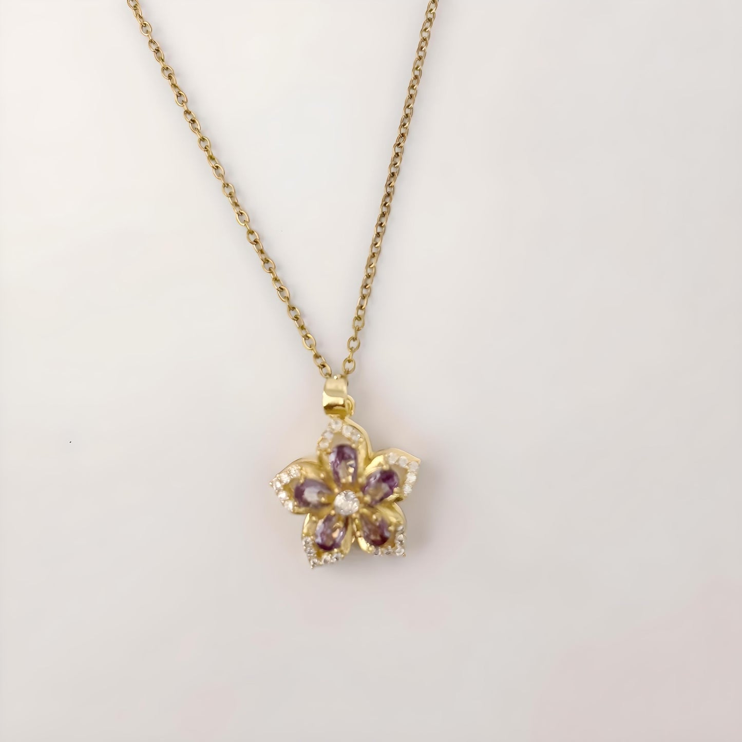 SUPAC Exquisite 360° Rotatable White Blossom Pendant Necklace - Fashion Decompression Jewelry with Adjustable Chain - Birthday Gift for Women, Lovers, Friends, and Family