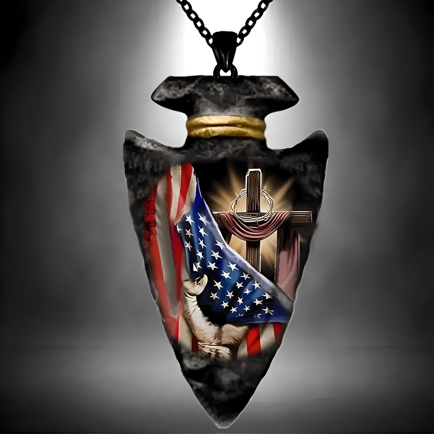 SUPAC Bald Eagle Triangle Pendant Necklace - Fashion-Forward Hip Hop Style - Durable & Bold Accessories for Men - Gift Idea for Every Occasion