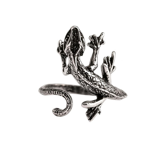 Crawling Lizard Ring, Adjustable Tail Ring, Vintage, Unique Statement Piece for Men or Women, Accessory with Comfortable Fit and Stylish Design for Leisure Activities - Christmas, Birthday, or Party Gift