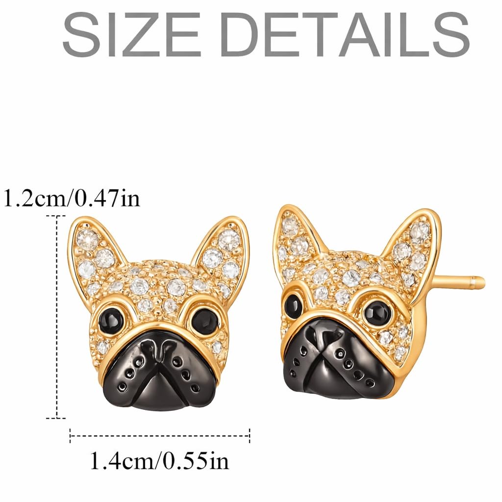 Dog Lovers' Earrings, Different Dog Breed Stud Earrings with Crystals, Rose Gold and Silver Tone - Party, Birthday, or Christmas Gift