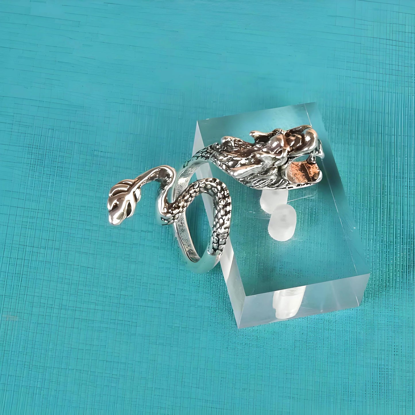Whimsical Silver Flying Dragon Ring - Unique Animal Shape Design, Adjustable Index Finger Ring for Men or Women, Cute Personality Statement Jewelry, Niche Fashion Accessory
