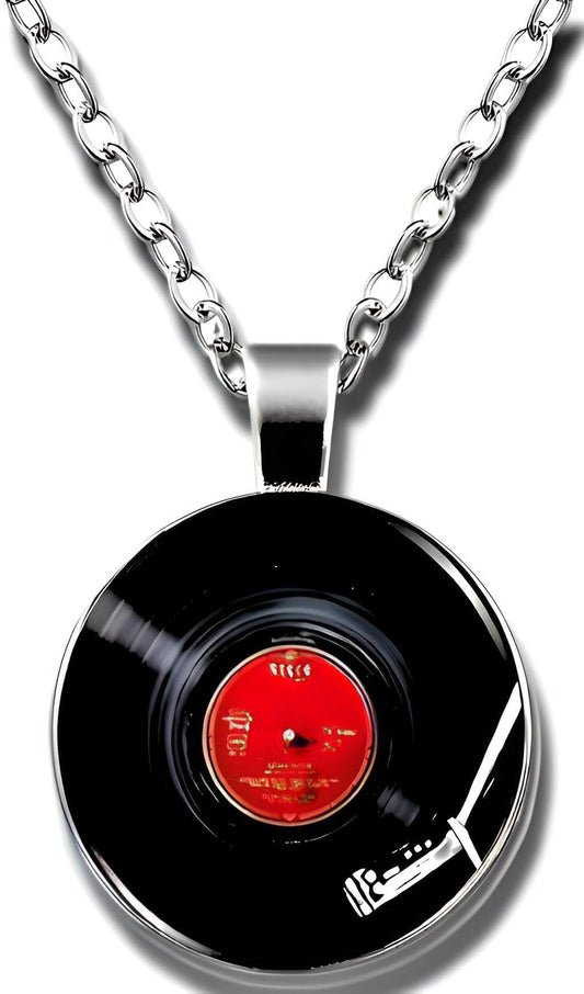 SUPAC Unique Music Record Pendant Necklace - Avant-Garde Fashion Accessory, Eye-Catching Design for Men and Women - Birthday, Christmas Gift or Personalized Jewelry