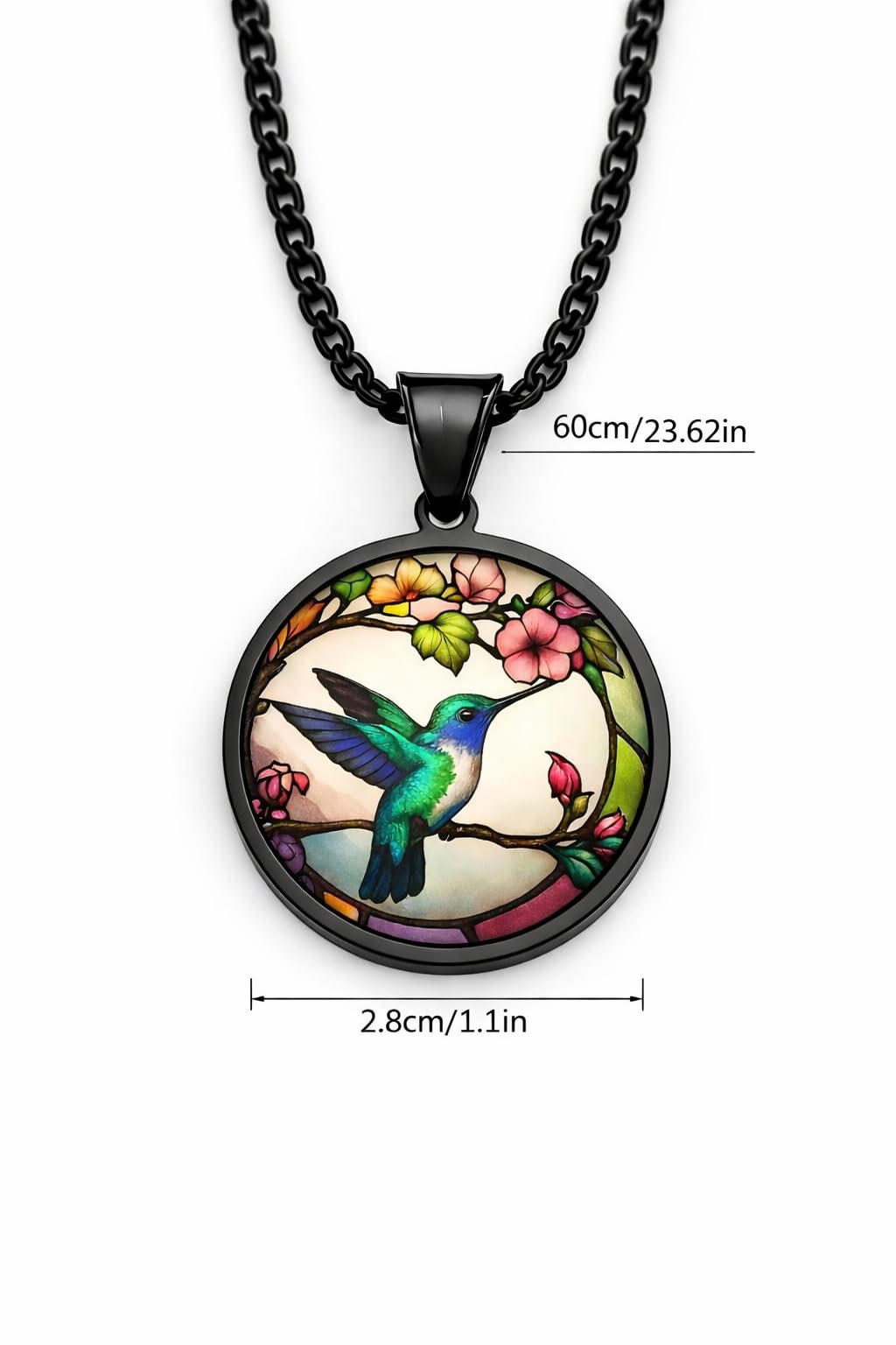 SUPAC Stunning Hummingbird Pendant Necklace - Two Humming Birds Searching for Flower - Fashionable Alloy Jewelry with Delicate Details - Birthday, Party, Gift Idea for Her