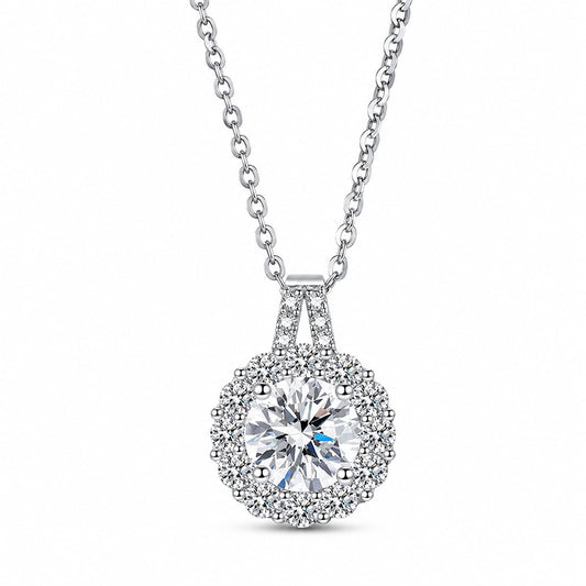Sparkling Shiny Simulated Diamond Necklace for Women, Featuring Zircon Water Drop Pendant Clavicle Chain – Dazzling Elegant Gift - Wedding Party Jewelry to Illuminate Every Moment! - Christmas or Birthday Gift