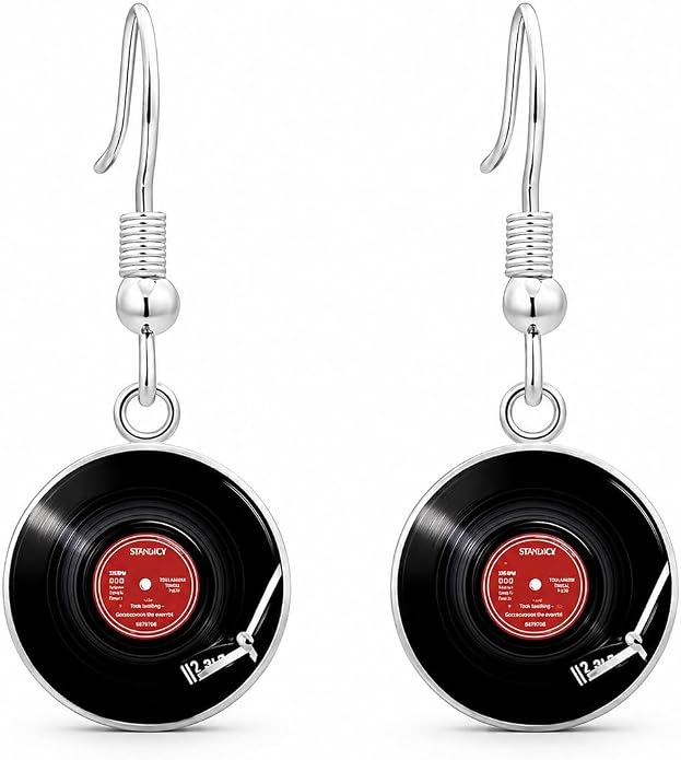 SUPAC Music Record Pendant Necklace - Avant-Garde Statement Jewelry Gift
