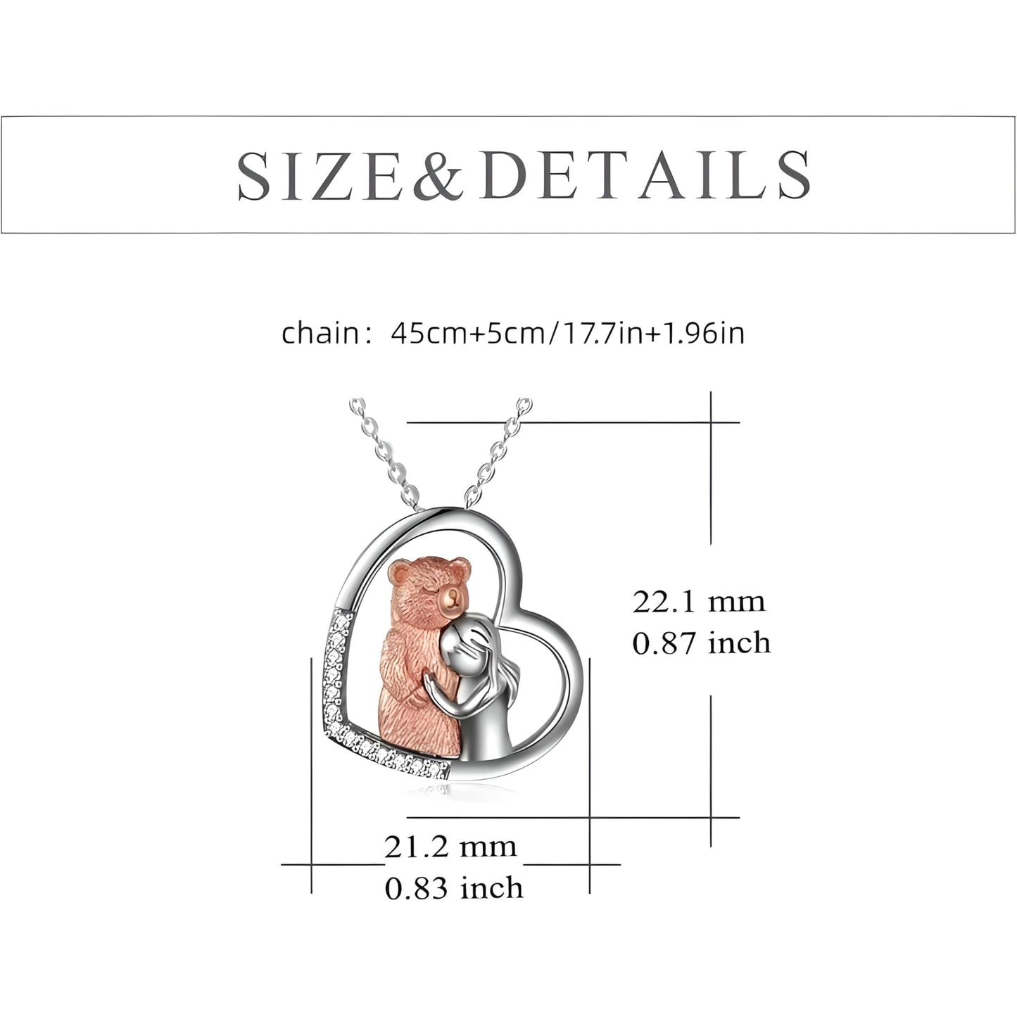 SUPAC BIG Teddy Bear Giving Huge Pendant Necklace, Gift for Daughters, Granddaughters & Nieces