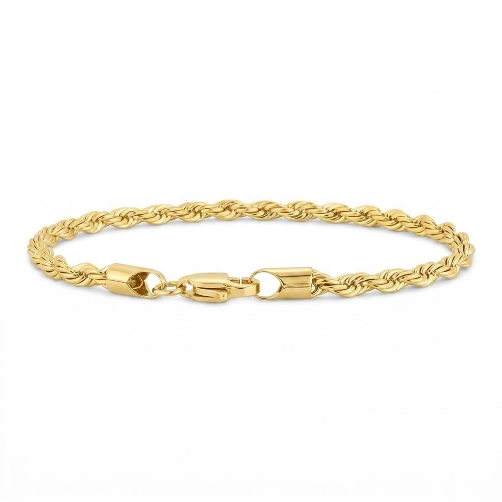 3PCS Stainless Steel Bracelets for Men Gold, Silver, Black Bracelet Twisted Cable Mens Luxury Jewelry Bracelets Gifts