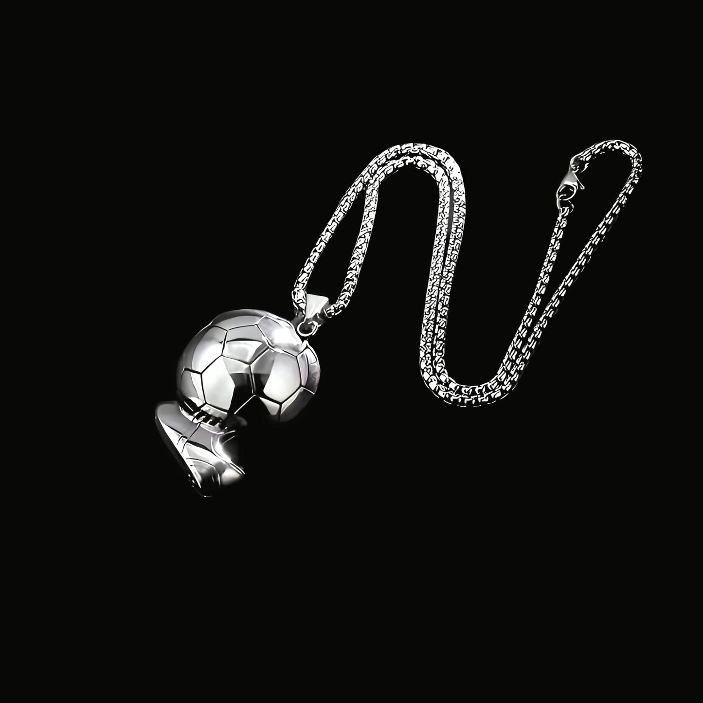 Soccer Cleats and Ball Silver or Gold Necklace – Show Your Love for the Beautiful Game!", - Score Style Points On and Off the Field! Stainless Steel Soccer Fan Pendant - Hip-Hop Street Style Necklace, Durable & Fashion-Forward SUPAC