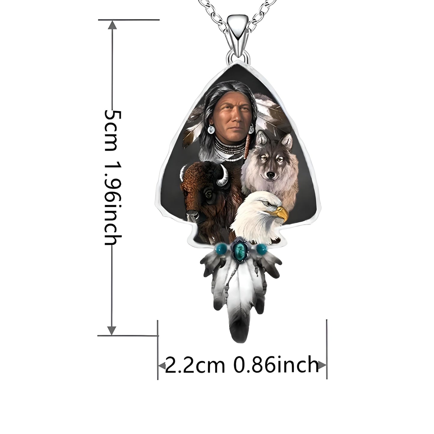 SUPAC Bald Eagle Triangle Pendant Necklace - Fashion-Forward Hip Hop Style - Durable & Bold Accessories for Men - Gift Idea for Every Occasion
