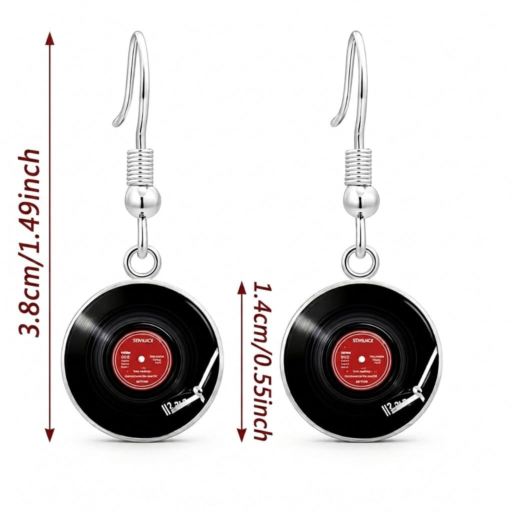 SUPAC Unique Music Record Pendant Necklace - Avant-Garde Fashion Accessory, Eye-Catching Design for Men and Women - Birthday, Christmas Gift or Personalized Jewelry