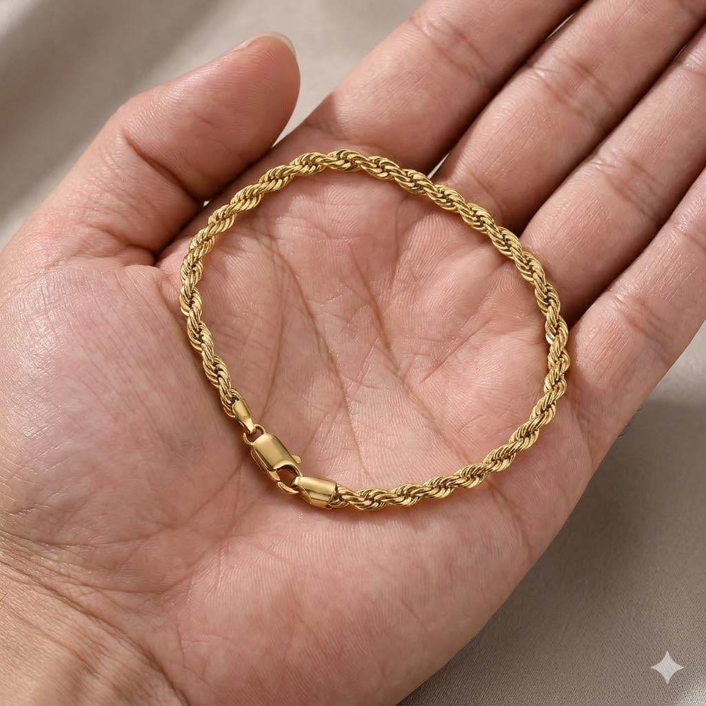 3PCS Stainless Steel Bracelets for Men Gold, Silver, Black Bracelet Twisted Cable Mens Luxury Jewelry Bracelets Gifts