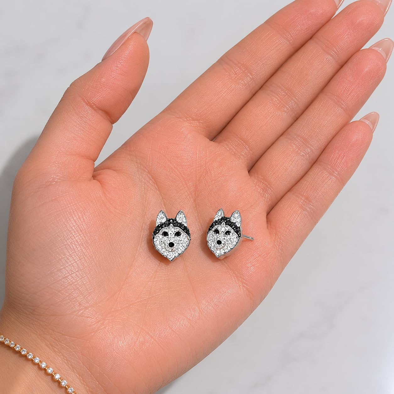 Dog Lovers' Earrings, Different Dog Breed Stud Earrings with Crystals, Rose Gold and Silver Tone - Party, Birthday, or Christmas Gift