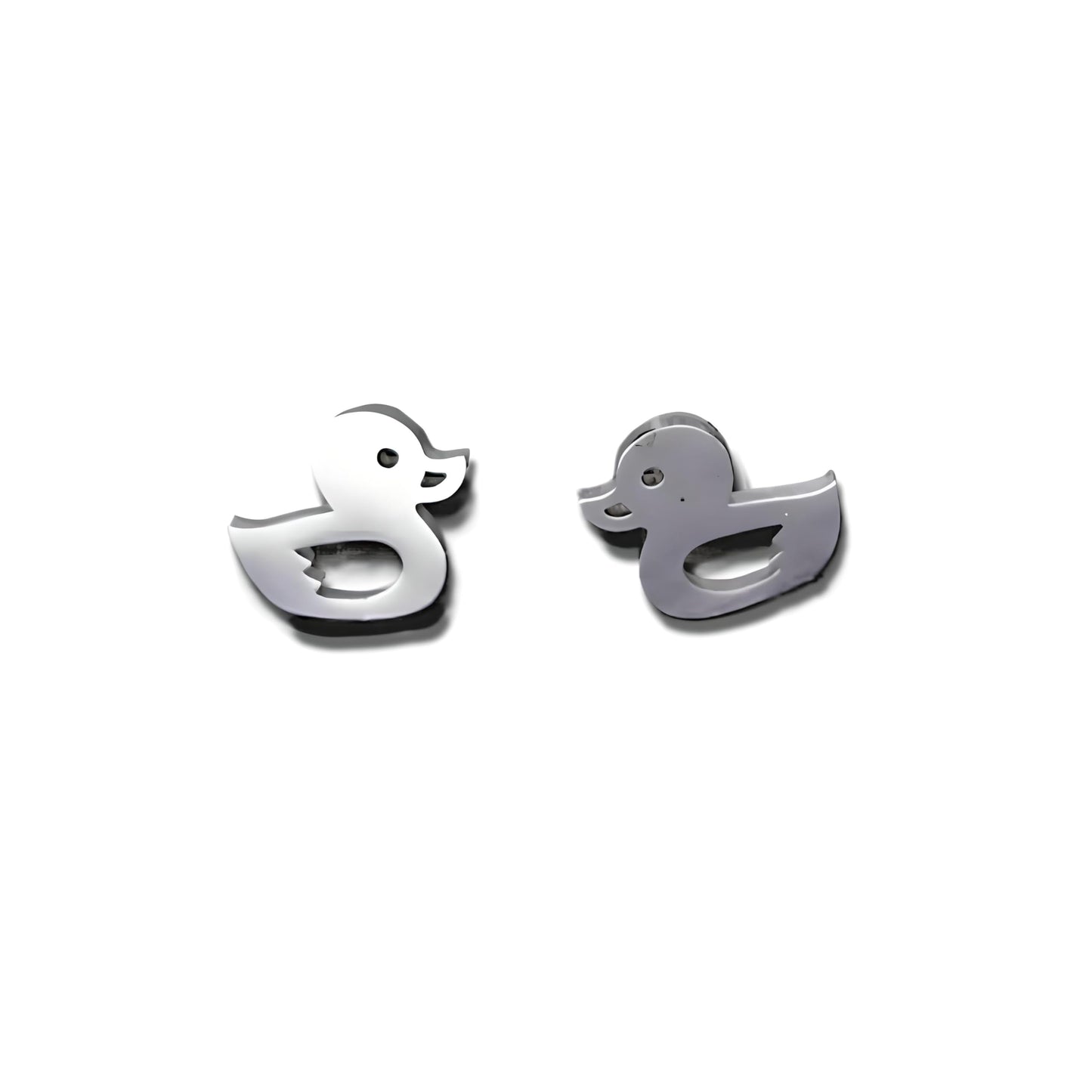 Cute Duck Stud Earrings, Gold Plated, Small Size - Gold, Silver, Black Options - Gift For Duck Lovers'