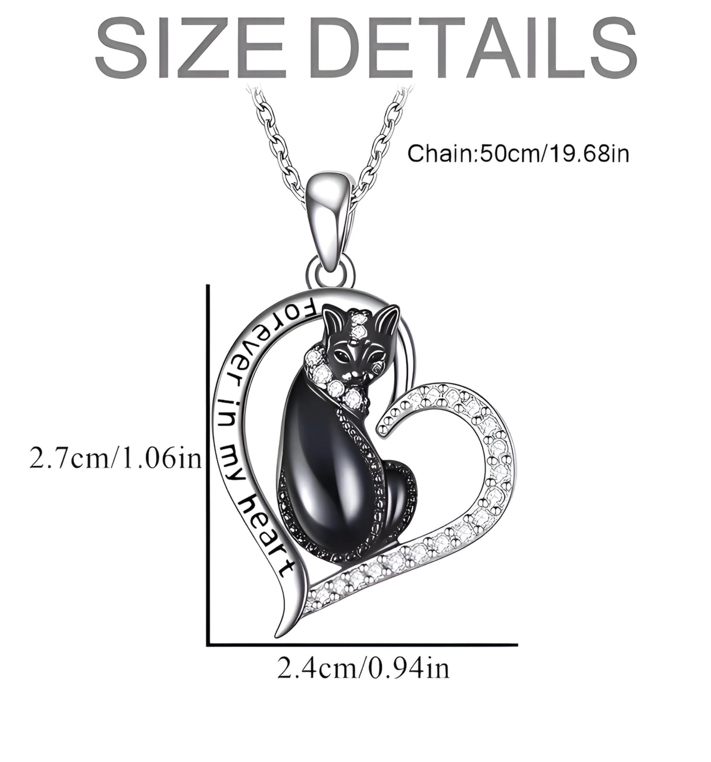 SUPAC Cute Cat Heart Necklace, With Black Kitten Sitting Together - Charming Heart Necklace in Rose Gold - Stylish Versatile Gift for Women & Party Accessory!