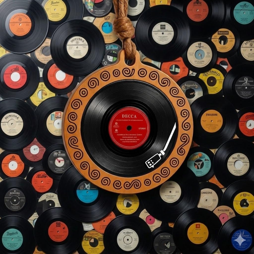 SUPAC Unique Music Record Pendant Necklace - Avant-Garde Fashion Accessory, Eye-Catching Design for Men and Women - Birthday, Christmas Gift or Personalized Jewelry