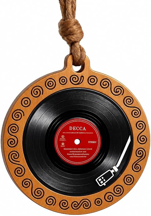 SUPAC Music Record Pendant Necklace - Avant-Garde Statement Jewelry Gift