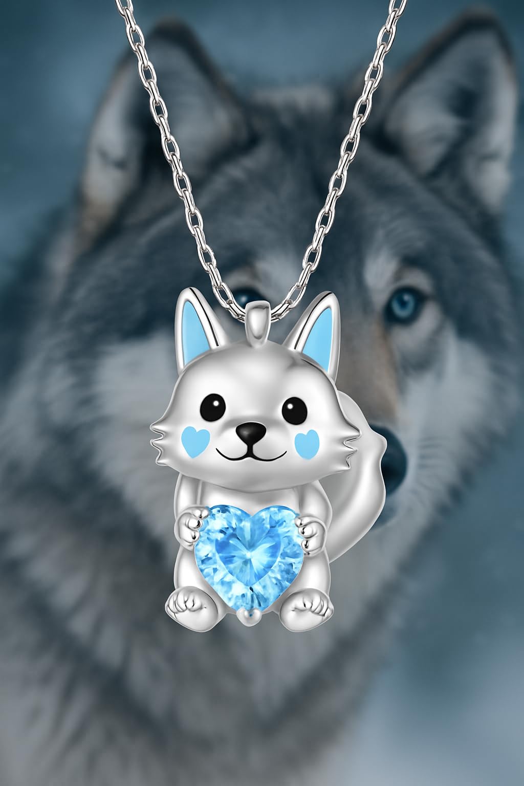SUPAC Enchanting Wolf Pendant Necklace, Ideal for Daily Wear, Gift for Christmas, Birthday